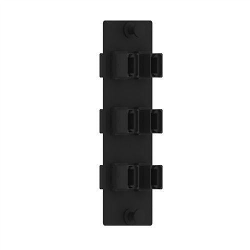Panduit FAPV0612BLMPO Fiber Adapter Panel, 6 Key-Up / Key-Down MPOs, Type A, Vertical, Black