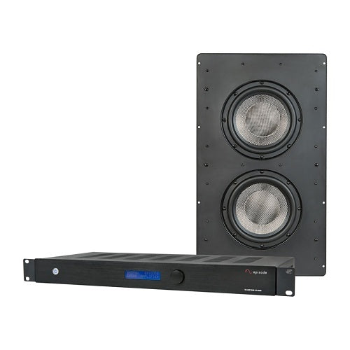 Episode KIT-SUB-500R-IWDUAL8  Passive In-Wall Subwoofer with Dual 8\\" Woofers and 500W Front Panel Display Amplifier, Kit