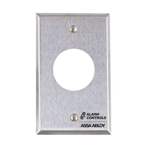 Alarm Controls RP-20 Remote Wall Plate with 3/4\\" \\"D\\" Hole for Ace Lock, Single Gang, Stainless Steel
