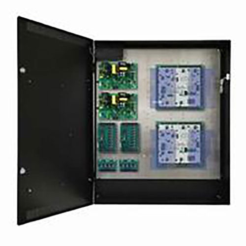 LifeSafety Power FPO150/250-2C8P2D8PE8A AMAG 16 Door 12 Amp 12VDC 20 Amp 12VDC 16 Lock and 16 Auxiliary Class II Distribution Outputs Access Control Power Supply in UL Listed Indoor 30\\" W x 36\\" H x 6.5\\" D Enclosure Image of J7-1252CDP8A