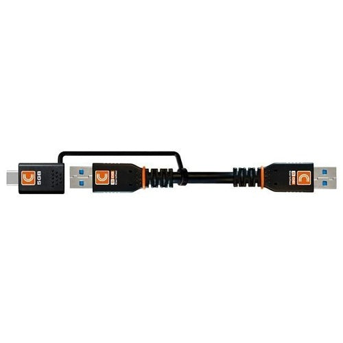 Comprehensive TF5G-AAC-10PROBLK Transformer Series USB-A to USB-A/USB-C Cable, 10\', Black