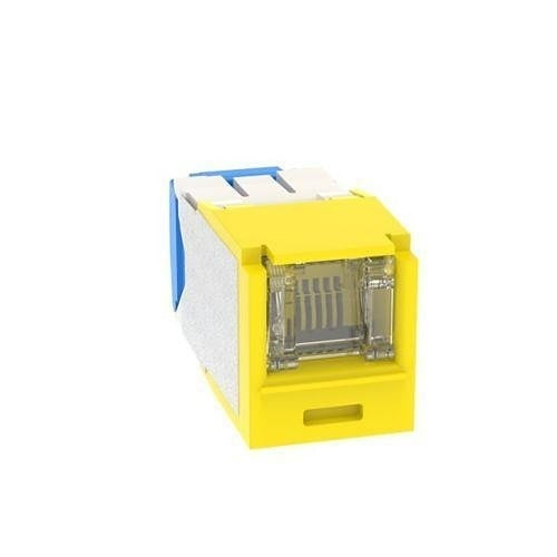 Panduit CJH6X88TGYL CAT6A Spring Shuttered Keystone Jack, TG Style, Yellow
