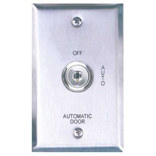 Camden CM-180/21 Key Switch with Stainless-Steel (Single Gang) Faceplate, Position Switch, Maintained, \'Off\'/\'Auto\'