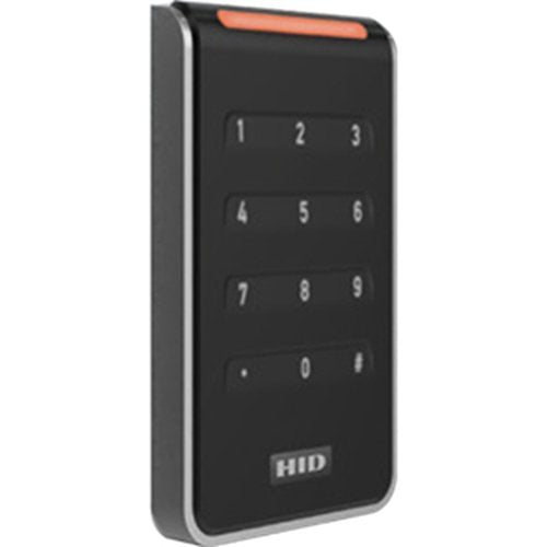 HID 40KTKS-00-000000-HD01 Signo 40 Wall Mount Keypad Reader, Terminal Strip Connection, HID Logo, Black with Silver Trim (Replaces RK40, RPK40)