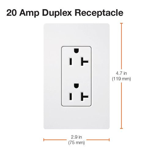 Lutron SCR-20-TP Claro 20A Duplex Receptacle, Decorator-Style Outlet, Satin Finish, Taupe