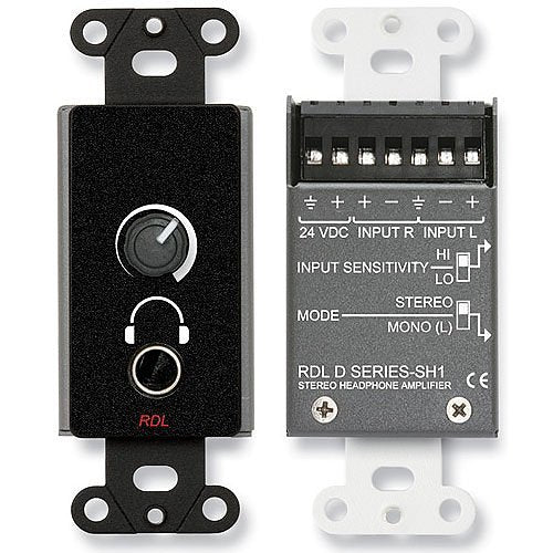 RDL DB-SH1 Stereo Headphone Amplifier, Decora Panel with User Level Control