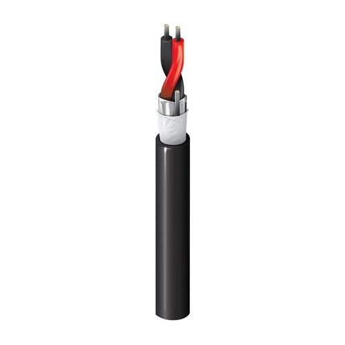 Belden 5340F1 0101000 Security & Sound Cable, 2-Conductor 18 AWG, Shielded, CMG-FPL-PLTC Rated, Water-Blocked, Black