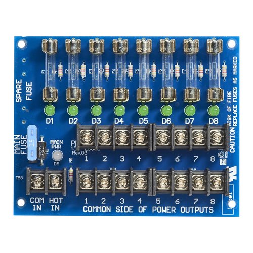 Securitron PDB-8F2 Power Distribution Board with (8) Glass Fuse
