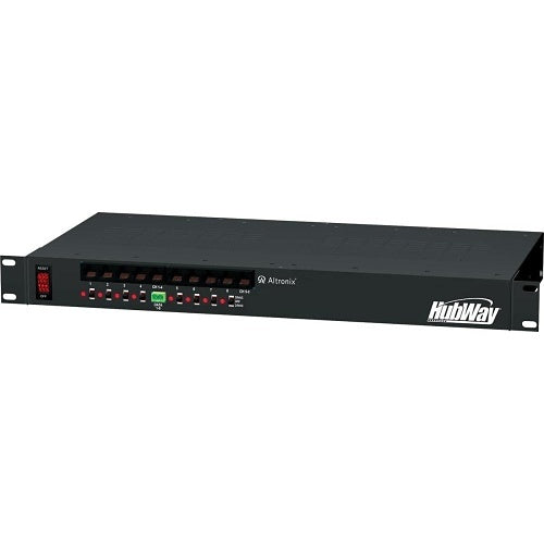 Altronix HUBWAY8CD UTP Passive Transceiver Hub, 8-Channel, Video up to 750\', Integrated 24/28VAC Power Supply, 115/220VAC, 1U