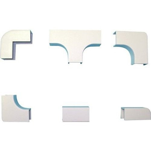 GRI E-Z 58 COM-W Duct Raceway Combo Pack, White, 12-Piece, Includes (2) Inside Corner, (2) Outside Corner, (2) Splice/Coupling, (2) Right Angle, (2) Tee and (2) End Cap