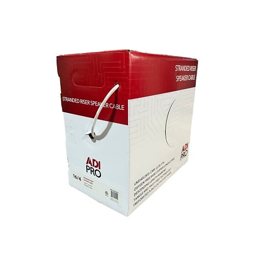 ADI PRO RN-5002501 16/4 Stranded Riser Speaker Cable, Unshielded, CL3R, FT4, Express Box, 500\', White
