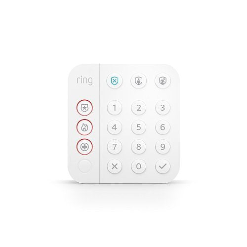 Ring Alarm Keypad, 2nd Generation, AC Plug-In with Internal Rechargeable Lithium-Ion Battery Backup, Z-Wave, White (B07ZB2DFMB)