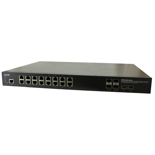 Lantronix SISPM1040-3166-L Managed Hardened Gigabit Ethernet PoE+, Rack Mountable Switch, 16-10/100/1000Base-T PoE+ Ports, 4-100/1000Base-X SFP Slots and 2-1G/10GBase-X SFP+ Slots