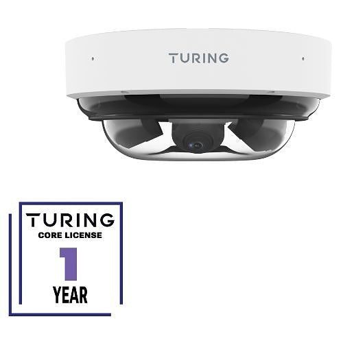 Turing Video TP-X4D5AV2-1Y SMART Series 5MPx4 Multi-Sensor Dome IP Camera with (4) TV-CORE1Y Cloud VMS Licenses