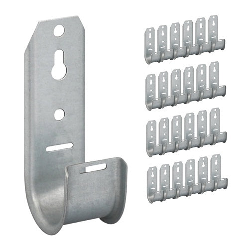 ICC ICCMSJHK33 1-5/16\\" Wall Mount J-Hook without Retainer Clip for Structured Cabling, Rust-Resistant, 25-Pack, Galvanized Steel