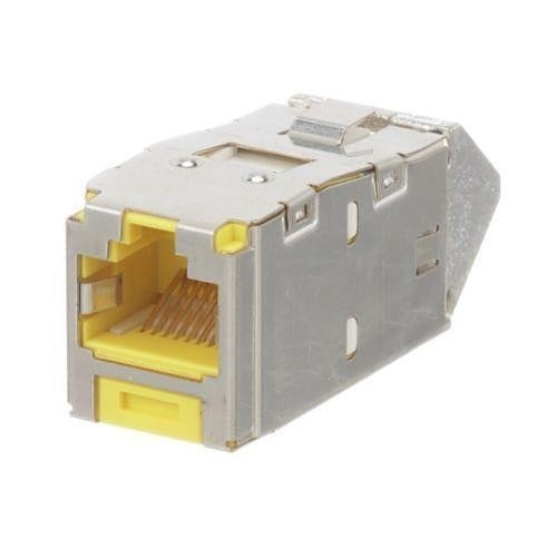 Panduit CJSUD688TGYLY Mini-Com CAT6 Shielded RJ45 Up / Down 45° Angled TG Jack Module, Yellow