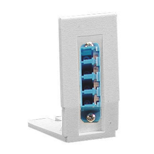 Hubbell AMOLCQSAQ iStation AMO Adapter Bracket, LC Quad Adapter, Zircon Sleeves, Aqua