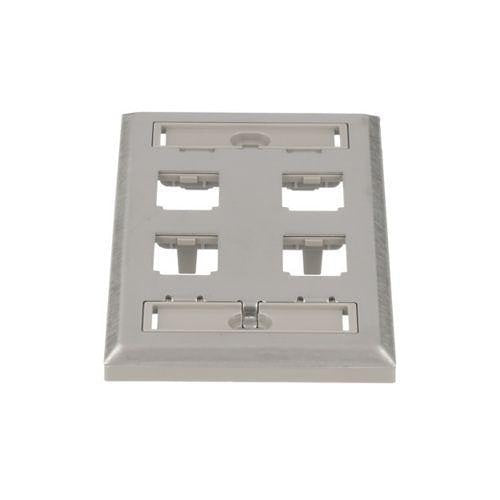 Panduit CFPL4SY Wall Plate, 4 Port Single Gang
