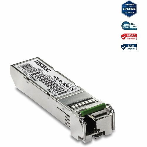TRENDnet TEG-MGBS20D5 Mini-Gbic Dual Wavelength Single-Mode Lc Module 1550, 20km