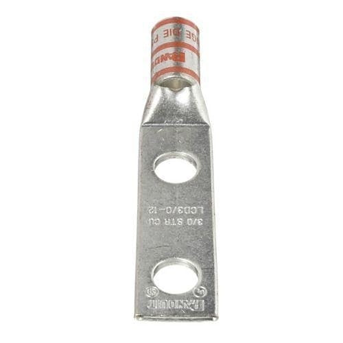 Panduit LCD3/0-12-X Copper Compression Connector Lug, 2-Hole, 3/0AWG Wire
