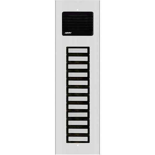 Alpha ES612/12 Plastic Button Long Sleeve Panel, 12-Button, Aluminum