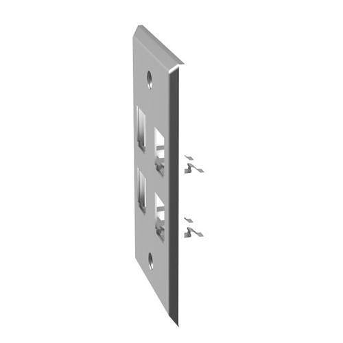 Panduit CFP4SY Wall Plate, Single Gang, 4-Port, Stainless Steel