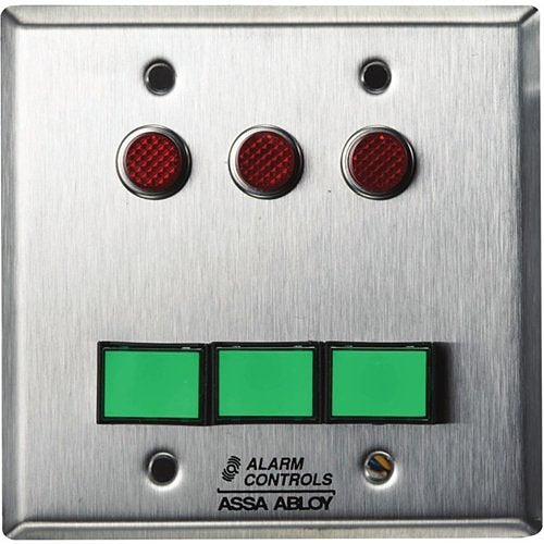 Alarm Controls SLP-3L Three DPDT Latching Momentary Switch Monitoring Control Station
