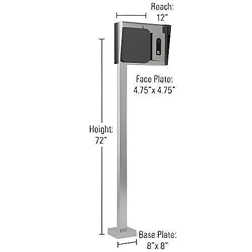 Pedestal Pro 72-3-12-SS Access Control Mounting Post, 72-Inch, Brushed Stainless Steel