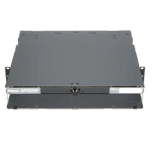 Panduit FCE2U Opticom QuickNet Rack‑Mount Fiber Enclosure, 2RU, Black
