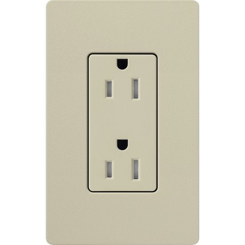 Lutron SCRS-15-TR-CY Claro 15A Tamper-Resistant Duplex Receptacle, Decorator-Style Outlet, Satin Finish, Clay