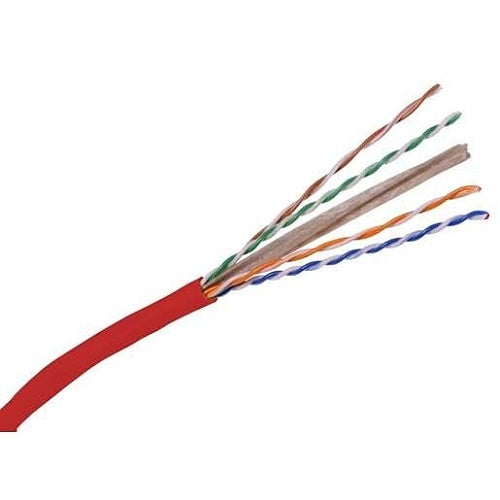 Hubbell C6RPR NEXTSPEED CAT6 23/4 Solid BC Plenum Cable, UTP, 1GbE, 500 MHz, Red