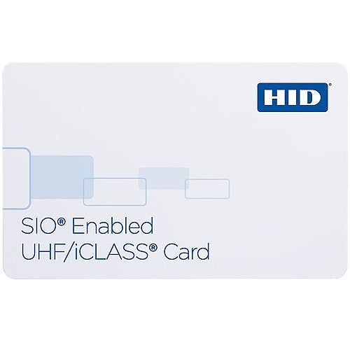 HID 6013HGGAAN SIO Enabled UHF/ iCLASS 32K (16K/2 16K1) Smart Card, Glossy Front and Back, Matching UHF and iCLASS Laser Numbers, No Slot Image of HU-6013HGAAN