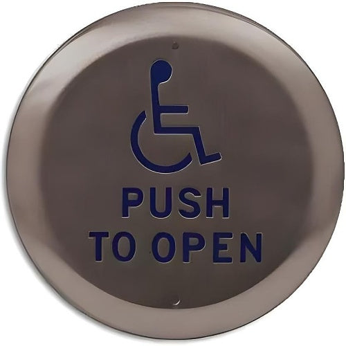 Camden CM-40/2-OB 4-1/2\\" Round Push Plate Switch with WHEELCHAIR Symbol, Oil Rub Bronze