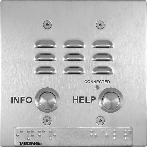 Viking E-1600-22-IPEWP Two Button Double Gang Box Mount VoIP Emergency Phone with Built-In Dialer and Digital Voice Announcer