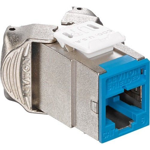 Leviton 61SJK-RL6 Atlas-X1 Cat 6 Shielded QuickPort Jack, Blue Image of LV-61SJKRL6