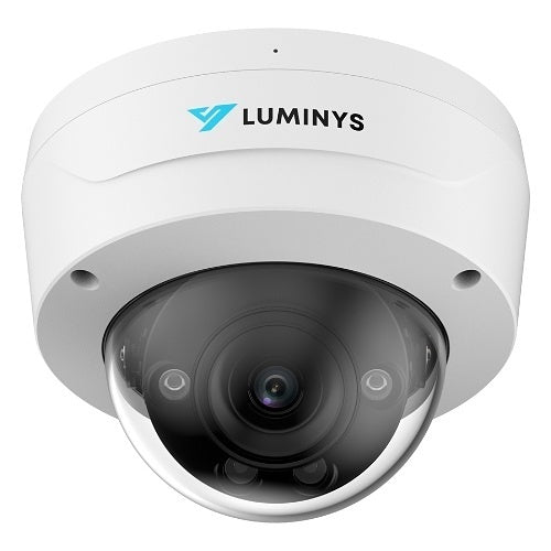 Luminys N5D-4LAV 4MP LumiLuxSmart Dome IP Camera with Built-In Microphone, 98\' White-Light LED, 2.7-12mm Varifocal Lens, Black