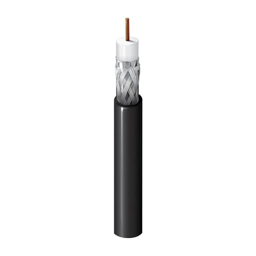 Belden 633938 010U1000 18 AWG Solid BC RG-6 Coaxial Video Cable, Plenum-CMP, CATVP, Flamarrest Jacket, 1000\' (304.8m) UnReel, Black