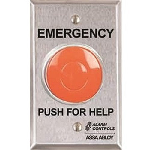 Alarm Controls PBL-1-1 Latching Panic Button, 1-Contact Normally Open, Stainless Steel