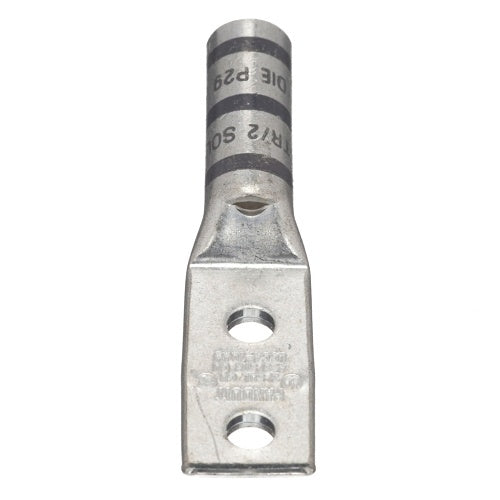 Panduit LCC4-10AW-L Compression Connector Lug, 2-Hole, #4-#3AWG, Copper