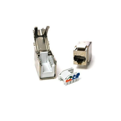 OCC K6AS04 CAT6A Shielded KMJ Keystone Jack, Green