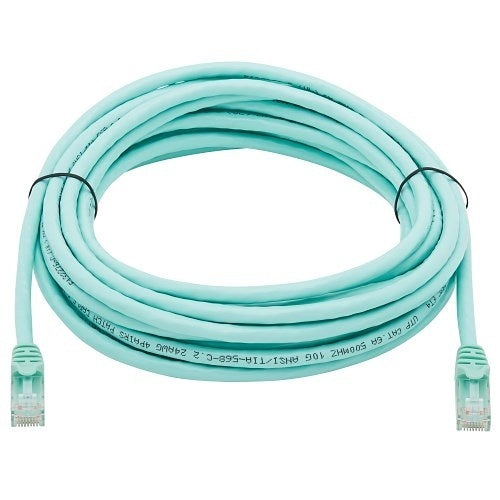 Tripp Lite N261-020-AQ CAT6A 10G Snagless UTP Ethernet Cable (RJ45 M/M), 20\' (6.09m), Aqua