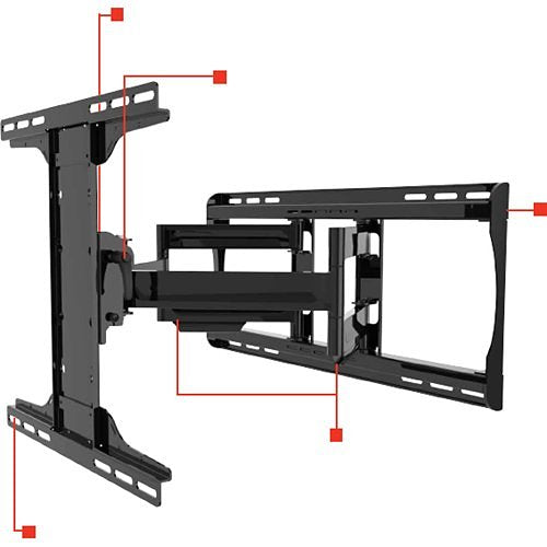 Peerless-AV PA762-UNMH Paramount Hospitality Articulating Wall Mount for 39\\" to 90\\" Displays, Gloss Black