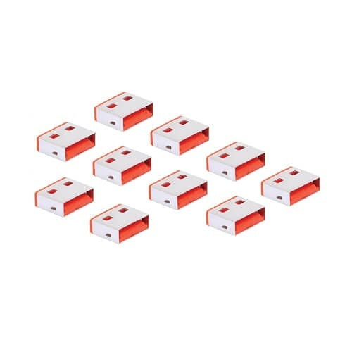 Tripp Lite U2BLOCK-A10-RD USB-A Port Blockers, Red, 10 Pack, TAA