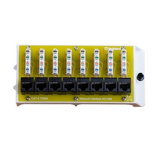On-Q AC1068 8-Port CAT6 Network Interface Module, Black