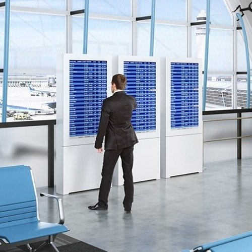 Chief LF55UWP-B2B Impact Portrait Floor Mounted Back-to-Back Kiosk, White, 55\\"