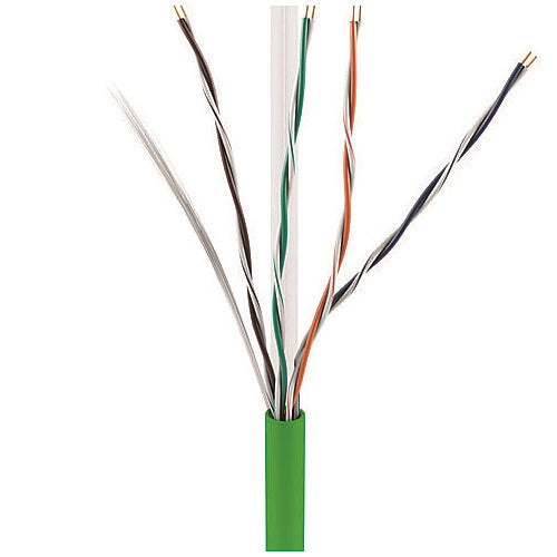 ADI PRO 0E-CMR6GNPR CAT6+ 23/4 Solid BC Cable, Unshielded UTP, Riser CMR, FT4, 1000\' Express Box, Green