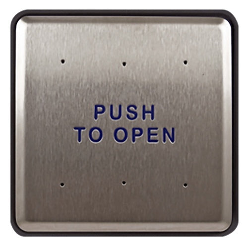 BEA 10PBS6 Stainless-Steel Push Plate, Blue Text Only, 6" Square