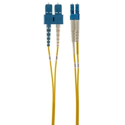 Hubbell DFHPCLCSCS1SM Fiber Optic, Patch Cord, Single Mode, Duplex, LC-SC, 1M, Yellow