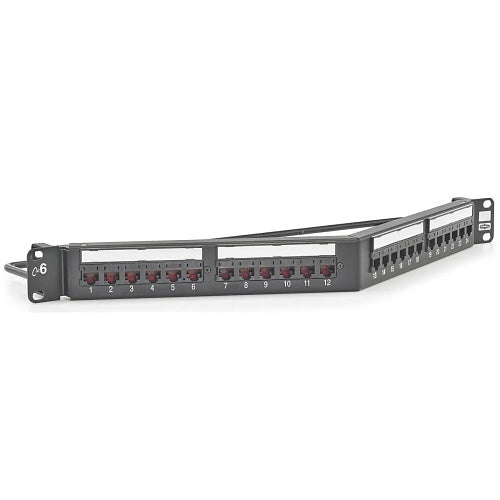 Hubbell HP624A Cat6Angled Patch Panel, 24 Port, Universal