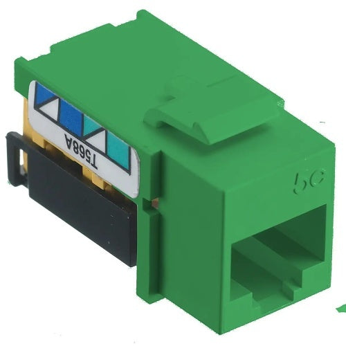 Hubbell NSJ5EGN24 CAT5e Keystone Jack 8POS UNI A/B, 24-Pack, Green